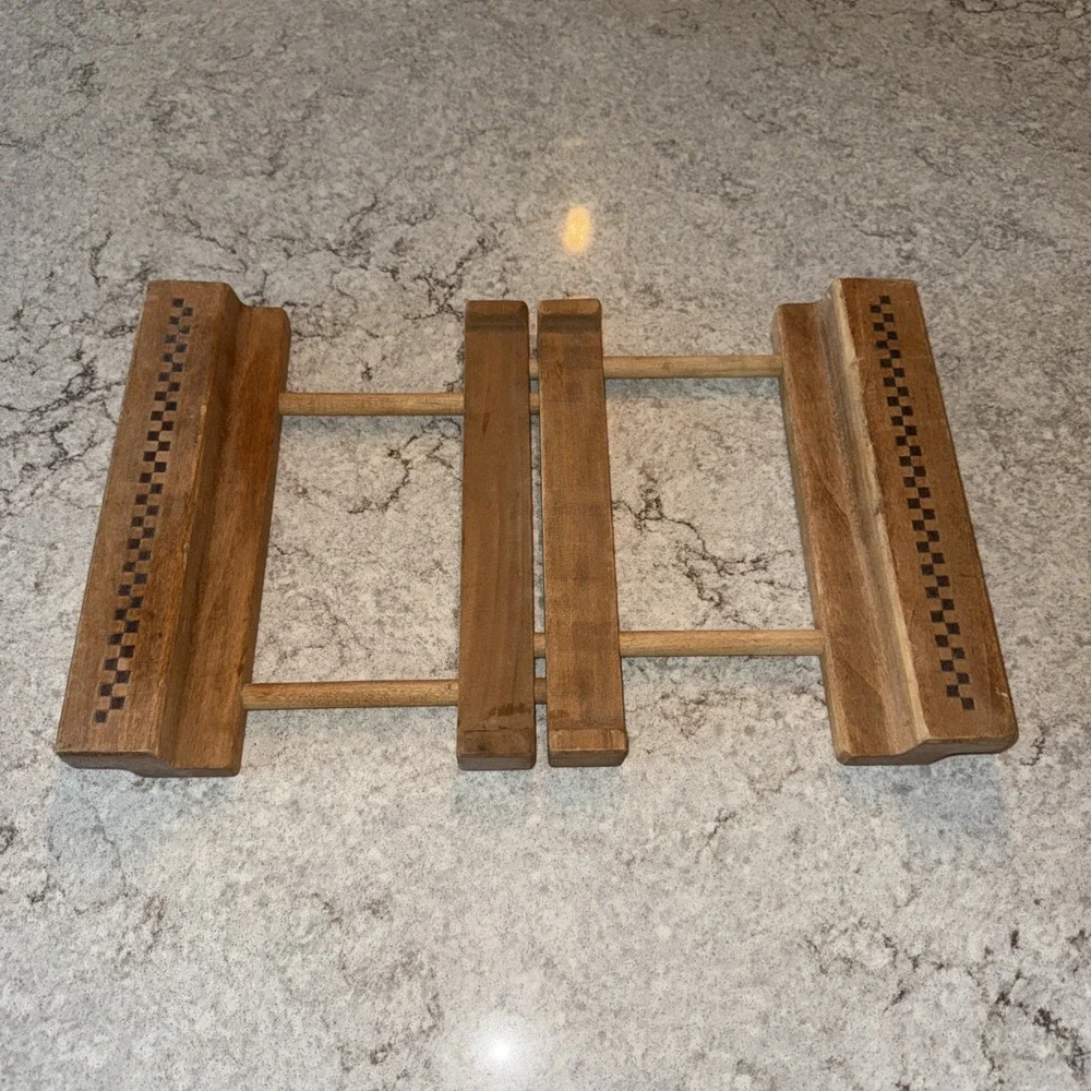 Vintage Pampered Chef Wood Trivet Adjustable Casserole Cooling Stoneware Baking